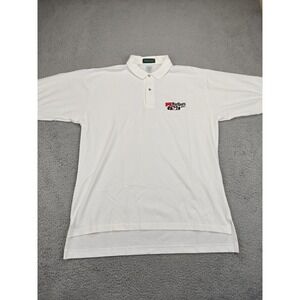 Vintage Marlboro 500 Polo Shirt Mens XL White IndyCar Made USA Outer Banks 00s